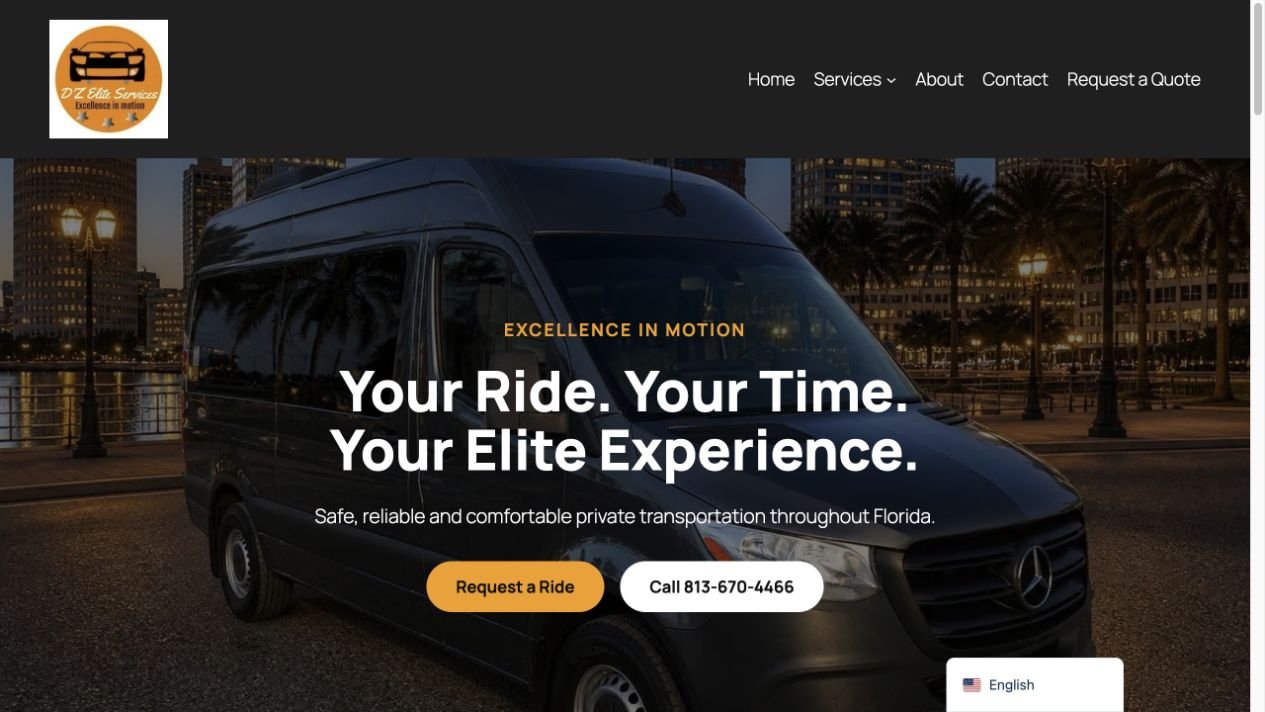 DZ Elite Services — desktop website screenshot