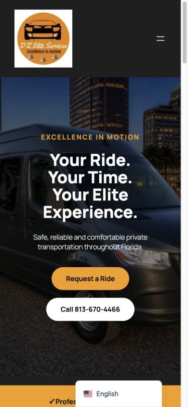 DZ Elite Services — mobile website screenshot