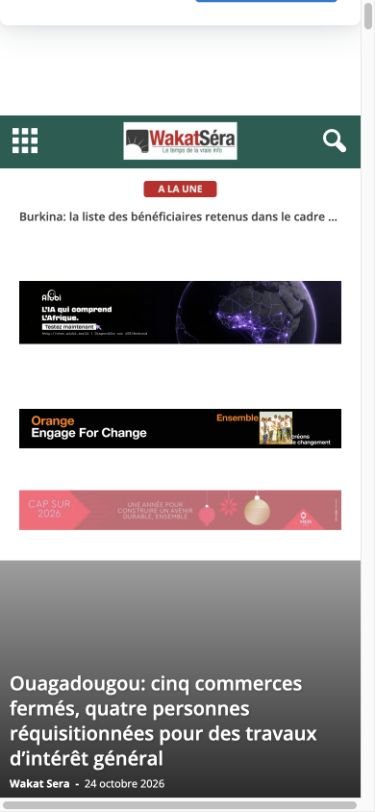 WakatSéra — mobile website screenshot