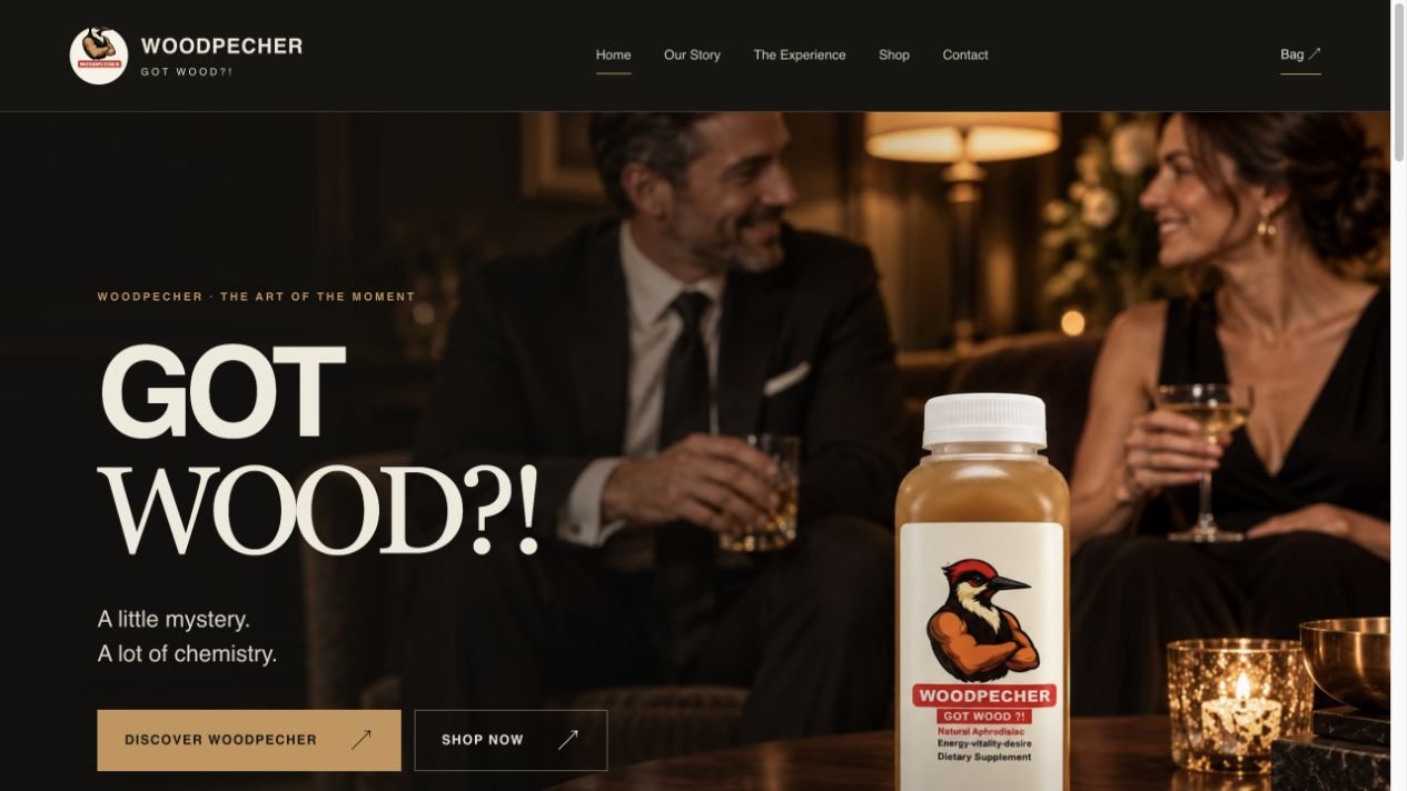 Woodpecher — desktop website screenshot