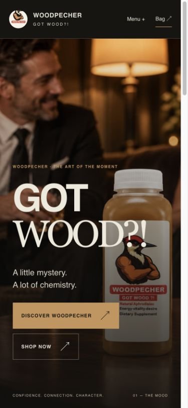 Woodpecher — mobile website screenshot