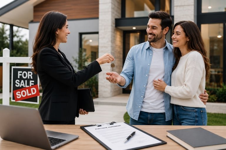 Illustrative meeting between a real estate agent and clients