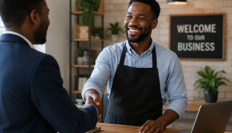 Illustrative customer interaction at a local business